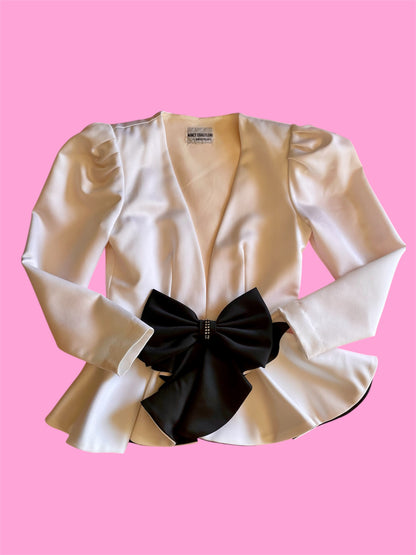 Vintage Bow Blazer Top