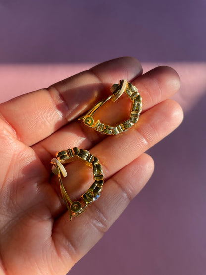 Vintage Gold Rhinestone Earrings