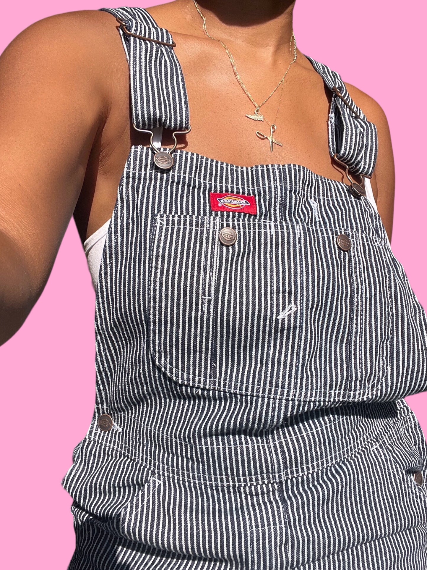 Denim Pinstripe Overalls