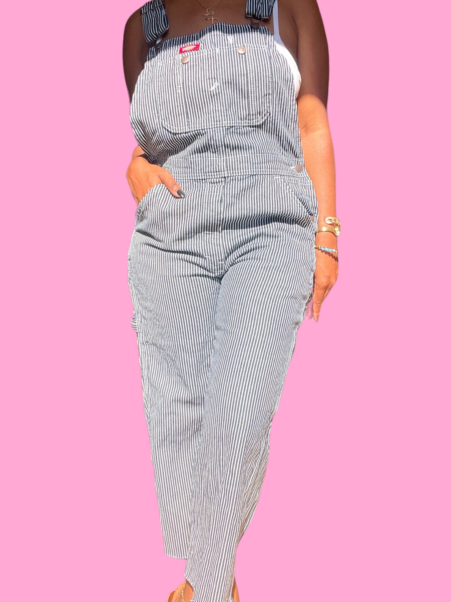 Denim Pinstripe Overalls